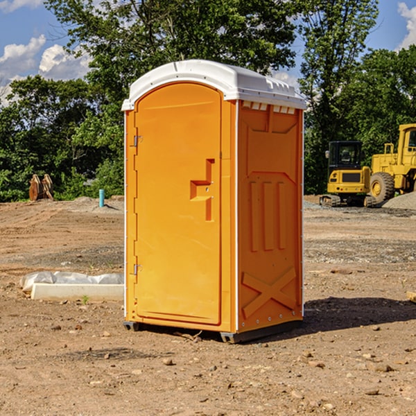 how often are the portable restrooms cleaned and serviced during a rental period in Maywood CA